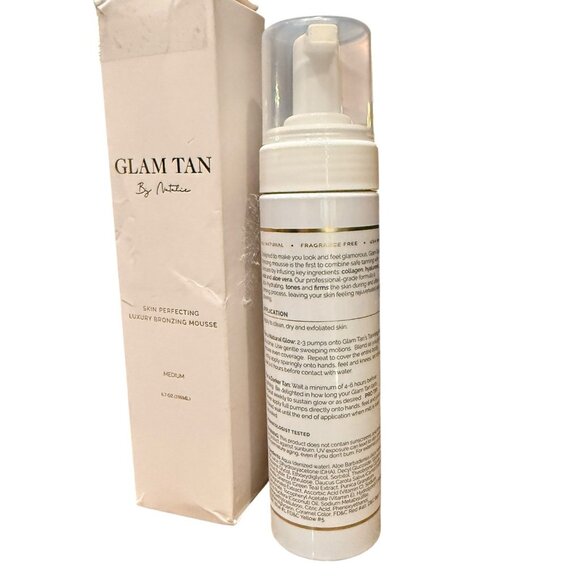 NIB Glam Tan by Natalie Skin Perfecting Bronzing Mousse-Medium - Picture 4 of 7